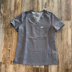 Figs Catarina Scrub Top Granite